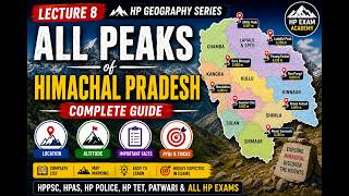 Lecture 8 | Mountain Peaks of Himachal Pradesh | Complete HP Geography | HPPSC, HPAS &amp; All HP Exams