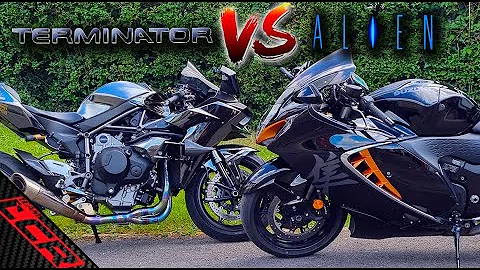 Kawasaki Ninja H2 VS 2021 Suzuki Hayabusa | Terminator VS Alien - VOLUME UP!!! 😎