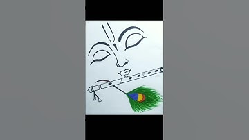 Krishna Easy Drawing step by step - Easy Flute Drawing | bansuri Drawing #krishna