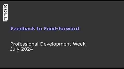 Feedback to feed forward