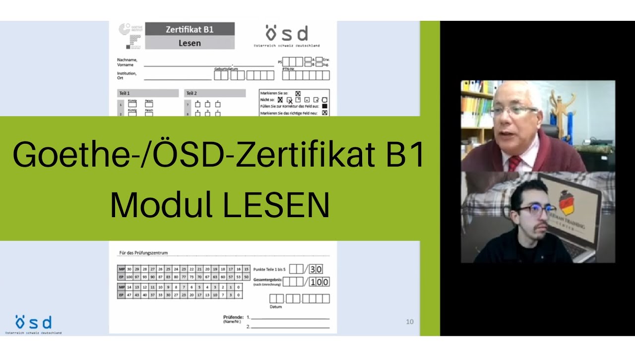 Goethe-/ÖSD-Zertifikat B1 | Modul LESEN | (شرح بالعربية)