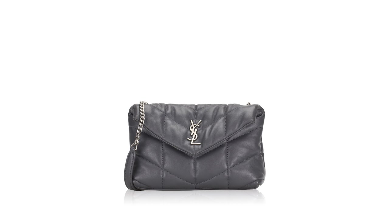 Saint Laurent Loulou Puffer Mini Shoulder Bag Storm 