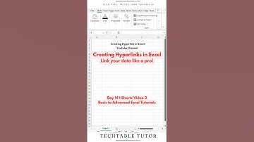 How to Create Hyperlink in Excel: Excel Tutorial Day 14, Video 2 #excel #exceltutorial #tutoring
