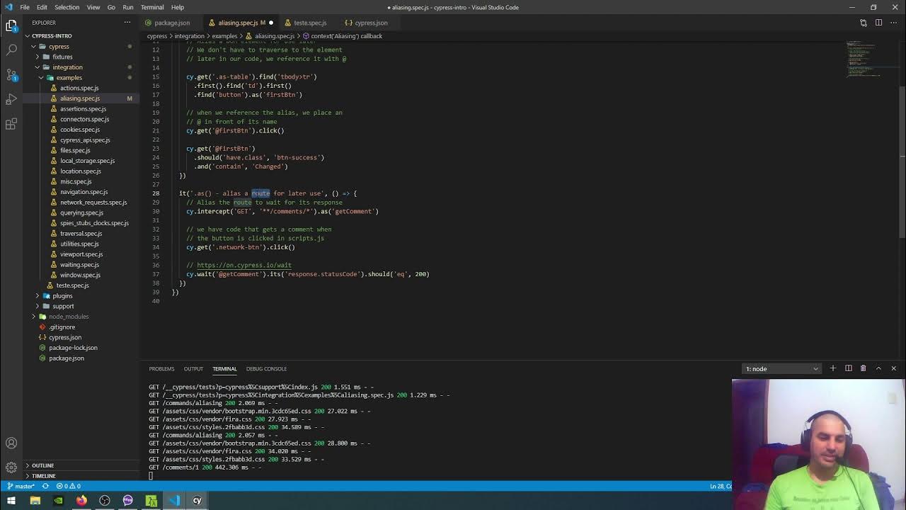Cypress: Como monitorar retorno de API com o cy.intercept - YouTube