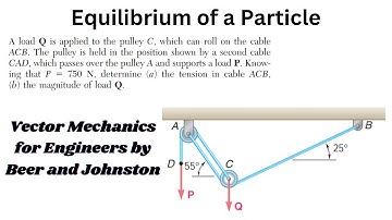 Determine the tension in cable ACB ( Equilibrium of a Particle ) Engineers Academy