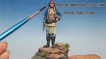 Painting figure and Vignette diorama making - Native america apache tribe figure