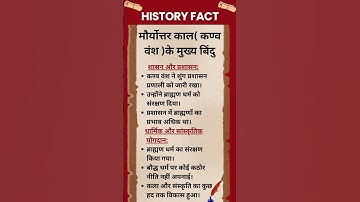 #175 मौर्योत्तर काल(कण्व वंश के)मुख्य बिंदु-शासन और प्रशासन #history #shorts #historyfacts #upsc