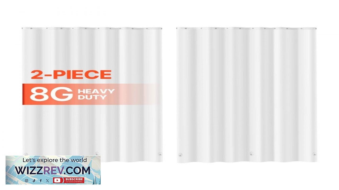VEVOR Shower Curtain Liner 8G Heavy Duty PEVA Shower Liner 2 Pack Waterproof Plastic