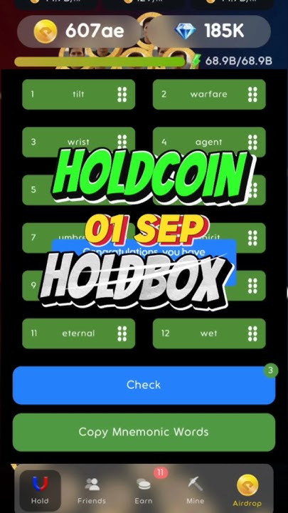 1 September Hold Box HoldCoin Hold Box Passphrase Today 1 September ...
