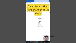 Membuat Tanda tangan di Ms Word