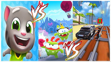 Talking Tom Gold Run vs Om Nom Run vs Ryan Run Android Gameplay