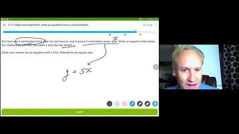 IXL Algebra1 - S.11  Slope - Intercept Form : write an equation from a word problem