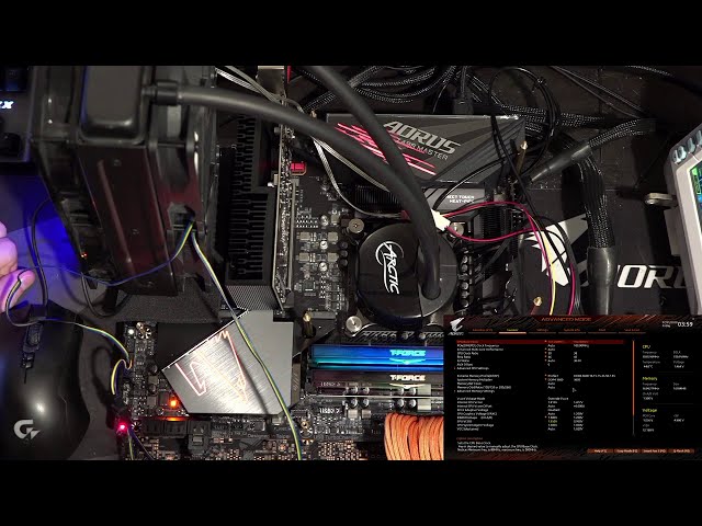 The final stable overclock of the 10700K on the Aorus Z490 Master