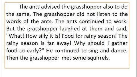 The Lazy Grasshopper  English  Class 3 Unit -7 Detailed explanation of the lesson.