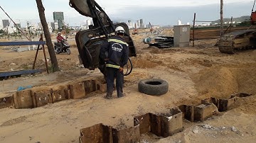 Ép cừ Larsen bằng búa rung.Tel:0902.768.082