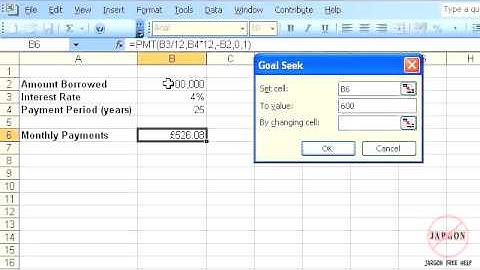 Excel 2003: Using Goal Seek