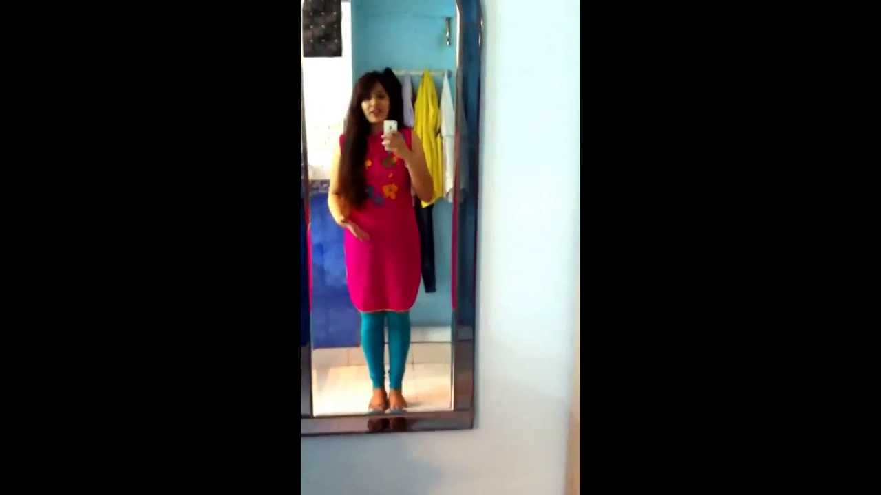 Indian outfit of the day-Pink kurti and blue leggings 