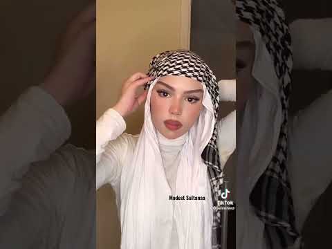 Another Kuffiyah tutorial 🖤🤍 #hijabi #hijabista #hijabiz #hijabers #hijabfashion #kuffiyeh