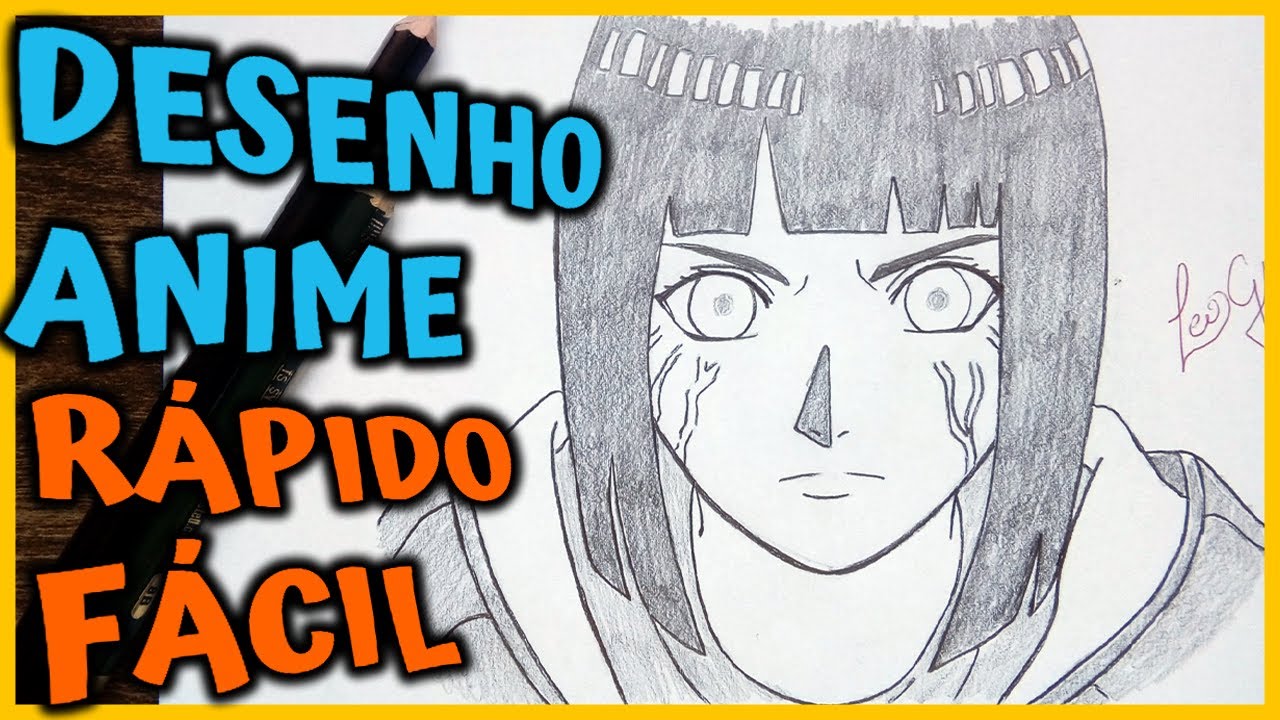 Como desenhar a HINATA HYUGA (Naruto Shippuden) passo a passo, fácil e  rápido 