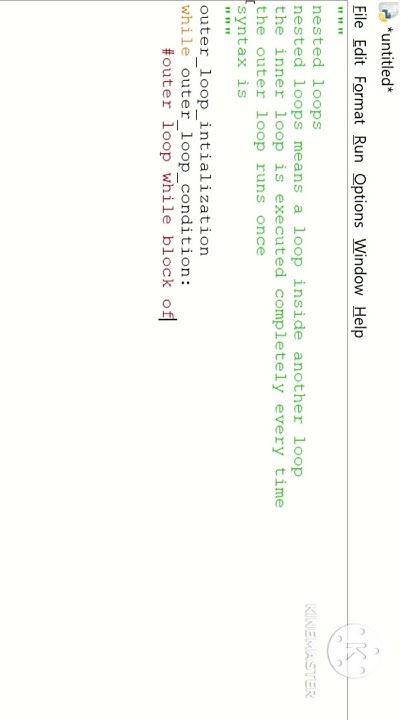 nested while loop in python - YouTube