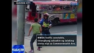 Saksi: MMDA traffic constable, tinangkang saksakin ng lalaking sinita niya sa QC