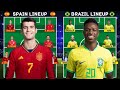 Spain vs brazil head to head predicted lineup international friendly  footworld 30