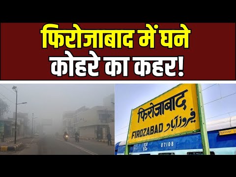 Firozabad fog : फिरोजाबाद में घने कोहरे का कहर, ठंड और गलन से जनजीवन प्रभावित