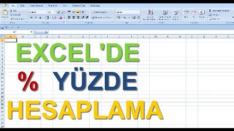 Excel Dersleri - Excelde yüzde hesaplama