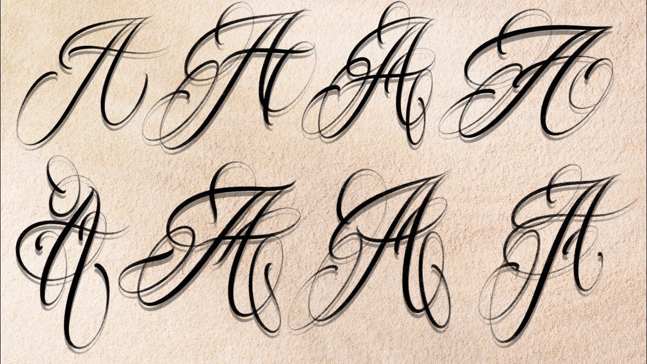 8 Ways to Sketch the Chicano Uppercase «A» (Procreate) - YouTube