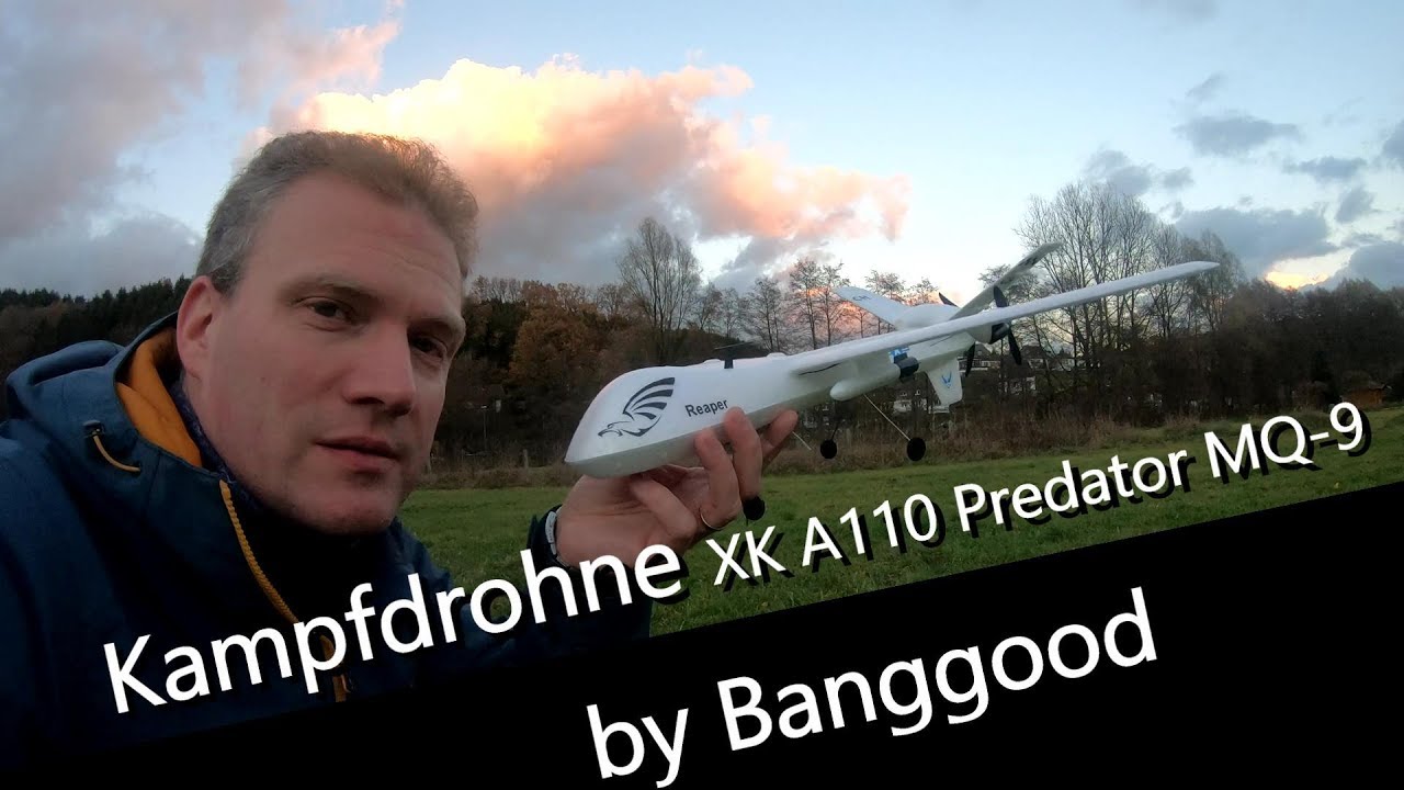 XK A110 Predator MQ-9 EPP Avion RC RTF Blanc