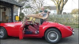 Taking the soft top down on an MGA