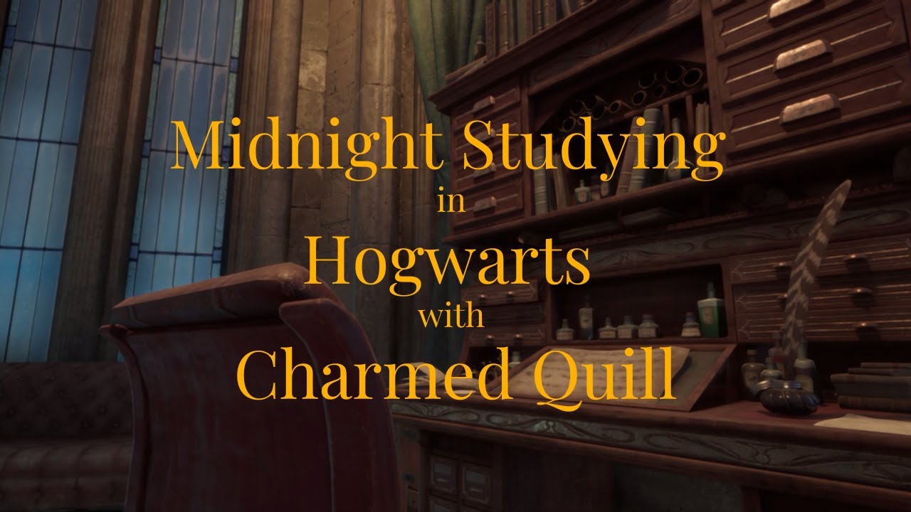 Study in Hogwarts ASMR Ambience | Quill Writing + Owls Hooting | Hogwarts Legacy