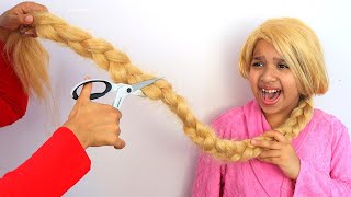 شفا صار شعرها طويل جداً! أفضل القصص المضحكة عن الشعر !pretend play haircut