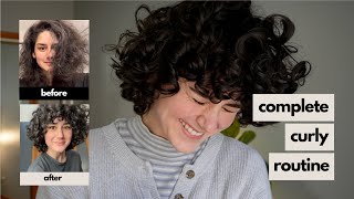 I Restored My Natural Curls With This Curly Hair Routine 2C3A Curls With Curly Bangs