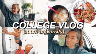 PRODUCTIVE ~online~ COLLEGE WEEK IN MY LIFE | Zoom University (lol), Workout w/ Me, Quarantine Life