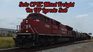 CPKC CP 7048 Leads Solo Mixed Freight on the UP Laredo Sub in Laredo, TX 7/23/26