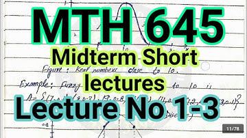 Mth645 Midterm Short Lectures Part 1 ~ mth645 midterm short notes