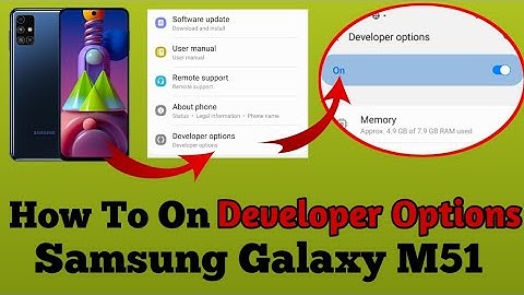 Developer options in Samsung Galaxy M51| How to Enable or Disable Developer Options settings