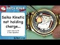 Seiko Kinetic watch is not holding charge. How to fit a new capacitor. 7M22