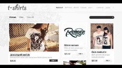 Preview White T-shirt Shop Magento Theme by Hermes TMT