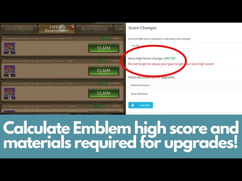 King of Avalon - Calculator for Festival Shop Dragon Emblem high score and materials for upgrades