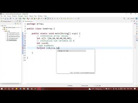 Program to calculate the sum of an array element