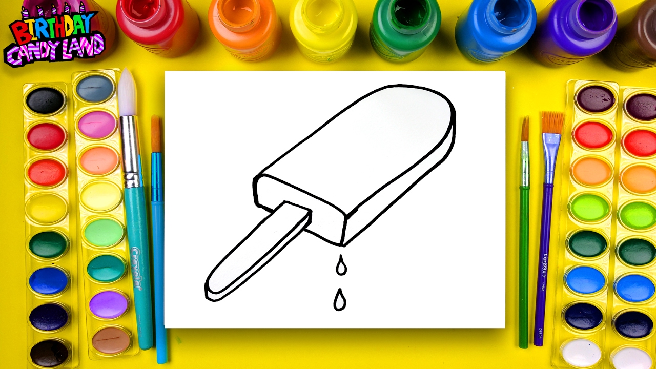 Coloring for Children to Learn to Color and Draw and Paint this Rainbow  Popsicle Coloring Page 💜4k 