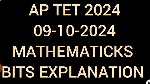 AP TET 2024/MATHEMATICS /BITS IN URDU /EXPLANATION /#TRENDING VIDEO