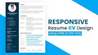 How to Create Responsive Resume Website using HTML and CSS | Resume CV design in HTML CSS screenshot 5