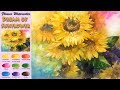 Dream of sunflower - drawing flower watercolors (wet-in-wet. Arches) NAMIL ART