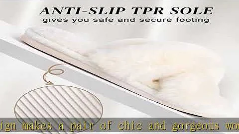 Women's Cross Band Slippers Fuzzy Soft House Slippers Plush Furry Warm Cozy Open Toe Fluffy Home Sh