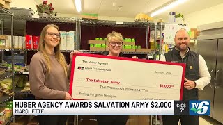 Huber Agency awards Marquette Salvation Army $2K
