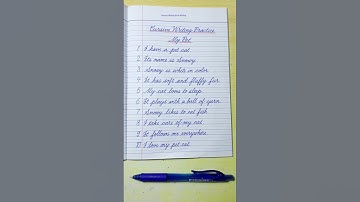 Cursive Writing Practice | 10 Lines Essay on My Pet | English Writing | Cursive Handwriting Practice