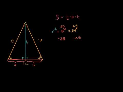 Нахождение площади равнобедренного треугольника при помощи теоремы Пифагора  |  Геометрия | Алгебра